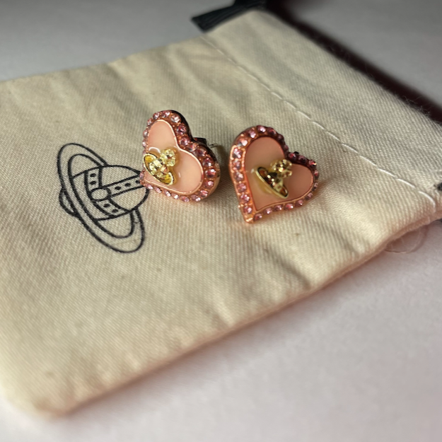 Vivienne westwood pink heart earrings deals