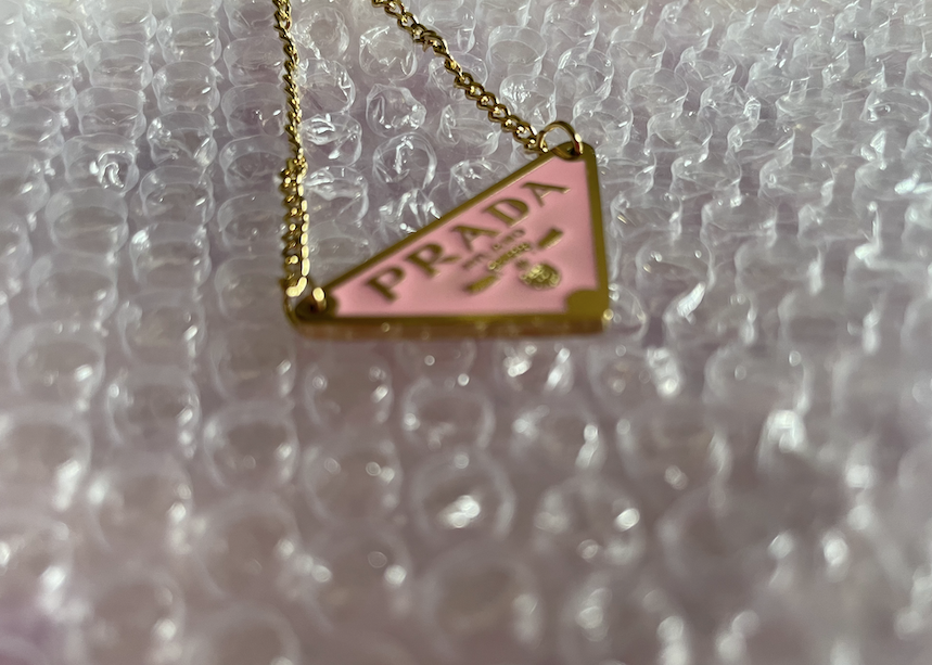 Pink and Gold Thin Chain Repurposed Necklace