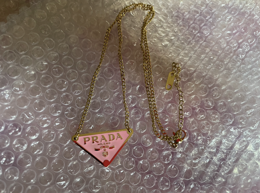 Pink and Gold Thin Chain Repurposed Necklace