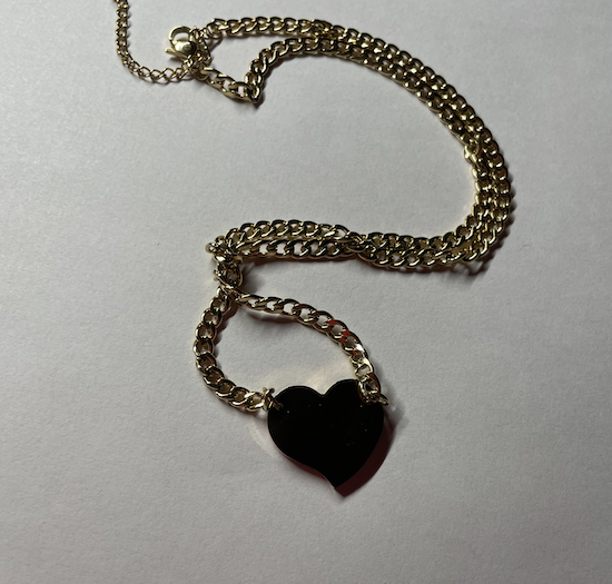 Pink Heart Repurposed Necklace