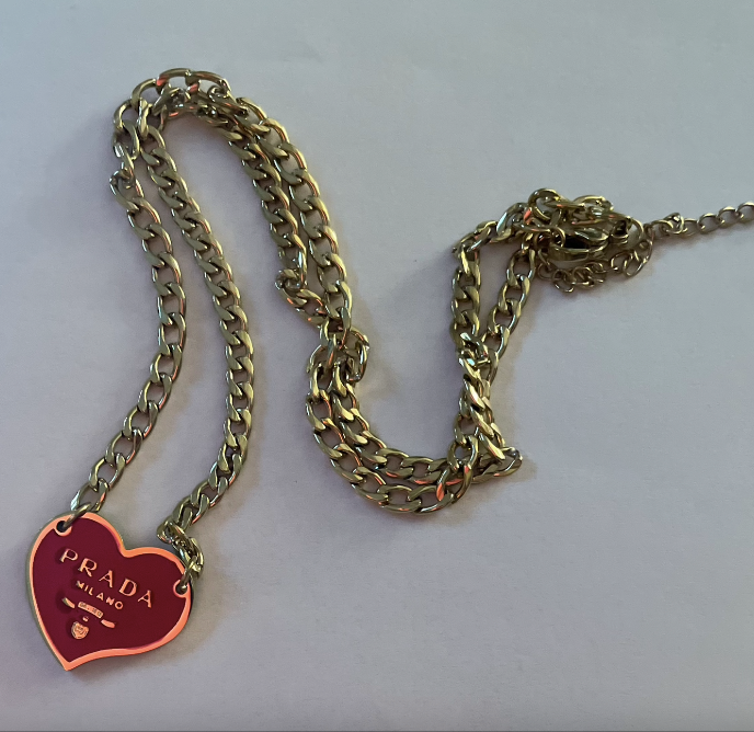 Red Heart Repurposed Necklace