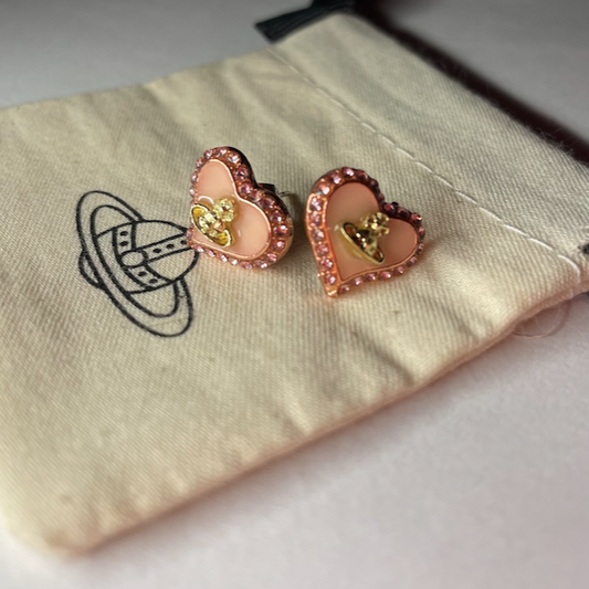 Vivienne Westwood Pink Heart Earrings